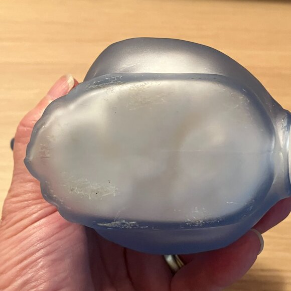 Vintage Paden City Glass Frosted Blue Rabbit Cotton Ball Holder 1930’s - Picture 9 of 10